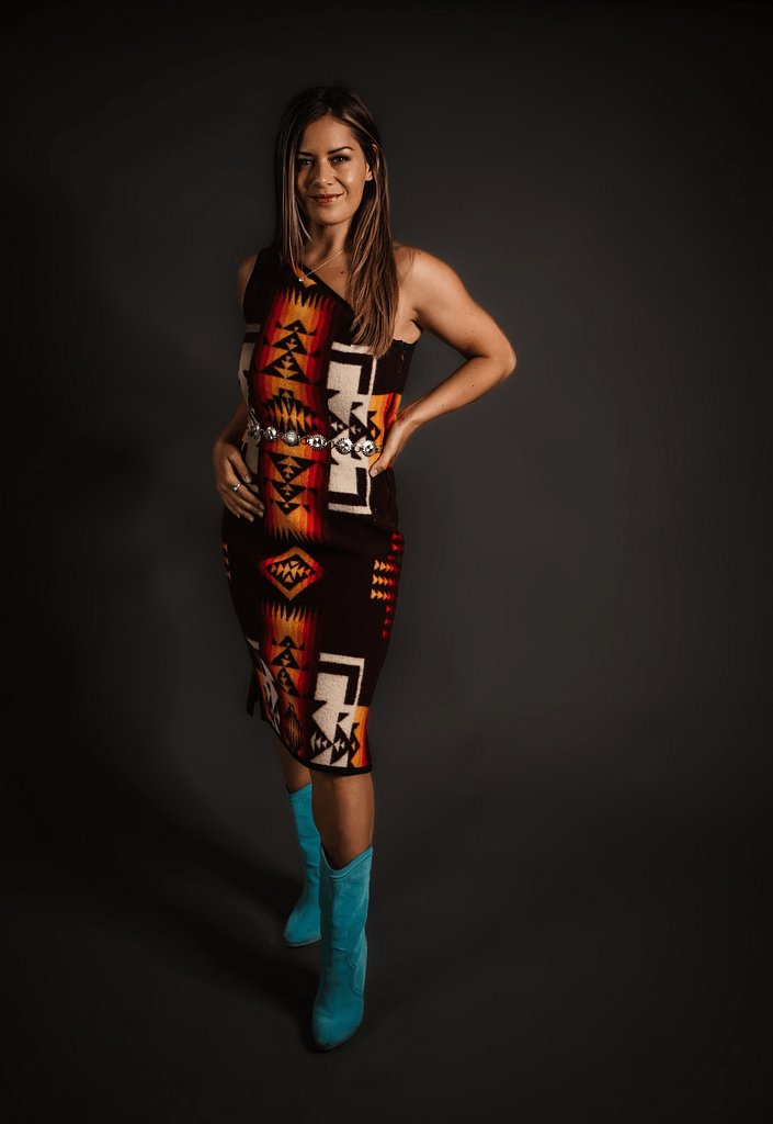 Ashly Thomas in native American dress